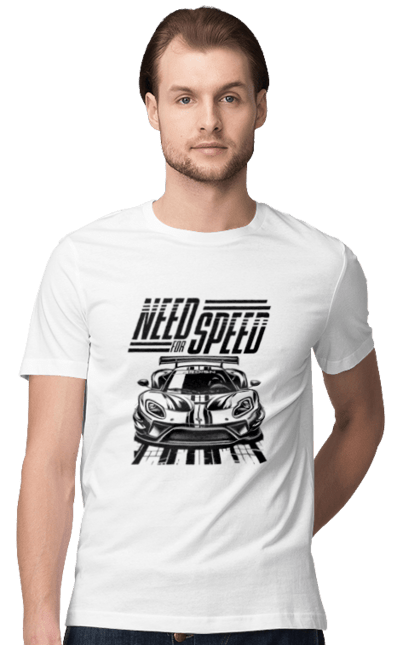 Футболка чоловіча з принтом "Жага швидкості". Відео ігри, гонки, ігри, комп ютерні ігри, машини, симулятори, швидкість. 2070702