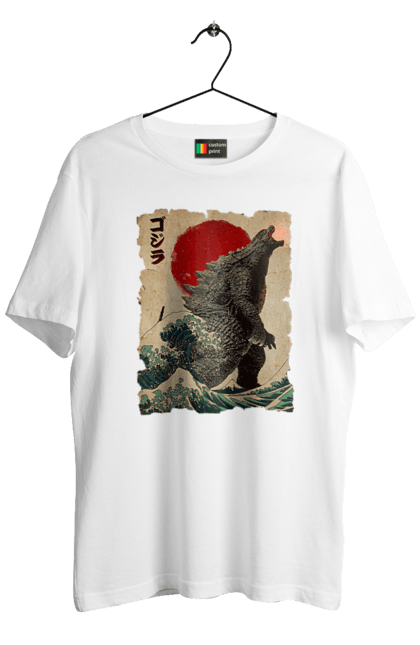 Men's t-shirt with prints Godzilla. Dinosaur, godzilla, japan, kaiju, movie, mutant. 2070702