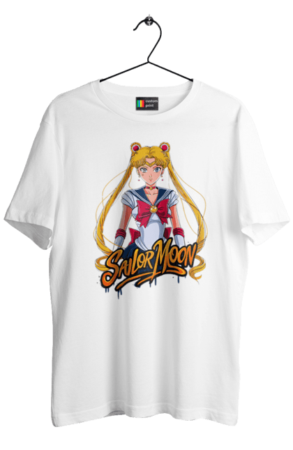 Men's t-shirt with prints Sailor Moon. Anime, drama, magical girl, sailor moon, tv series, usagi tsukino. 2070702