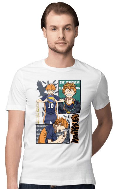 Футболка чоловіча з принтом "Волейбол!! Хіната". Anime, haikyu, hinata, manga, shoyo hinata, аніме, волейбол, манга, хіната, шьо хіната. 2070702