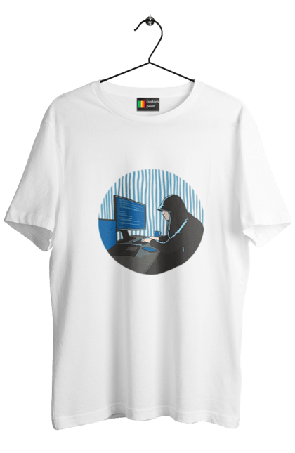 Футболка чоловіча з принтом "Хакер". Бінарний, гік, програміст, хакер. 2070702