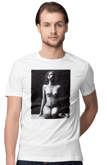 Футболка чоловіча з принтом "Краса тіла". Вигини жіночого тіла, грація тіла, груди, жіноче тіло, жіночі груди, краса тіла. 2070702