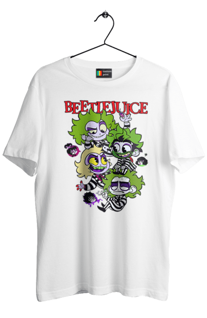 Men's t-shirt with prints Beetlejuice. Beetlejuice, comedy, ghost, ghost, horror, movie, tim burton, warner bros. 2070702