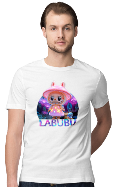 Футболка чоловіча з принтом "Лабубу". Брелок лабубу, іграшка лабубу, лабубу, лабубу кока кола, лялька лабубу, мерч лабубу, мила, рожева лабубу, смішна лабубу. 2070702