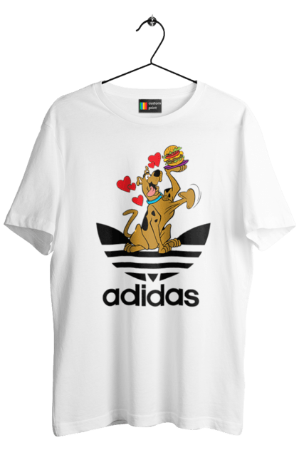 Футболка чоловіча з принтом "Adidas Скубі Ду". Adidas, scooby doo, scooby-doo, адідас, мультсеріал, серіал, скубі ду, скубі-ду, собака. 2070702