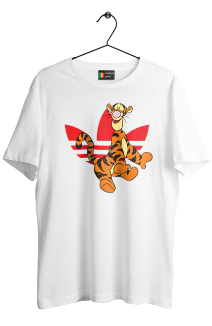 Футболка мужская с принтом Adidas Тигра. Adidas, tigger, winnie-the-pooh, адидас, винни пух, мультсериал, тигр, тигра. 2070702