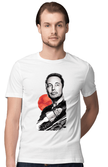 Футболка чоловіча з принтом "Ілон Маск". Elon musk, space x, spacex, tesla, илон маск, ілон маск, спейс икс, твиттер, тесла. futbolka.stylus.ua