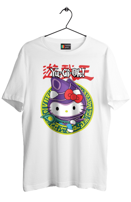 Men's t-shirt with prints Yu Gi Oh! Hello Kitty. Brand, cat, character, hello kitty, kitten, yu gi oh, yugio. 2070702