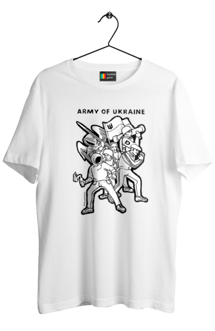 Футболка чоловіча з принтом "Army of Ukraine". Война, патриот, символіка, ссу, украина. Neivanmade