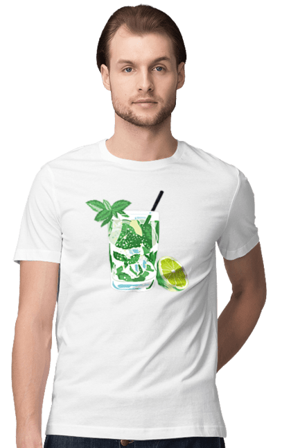 Men`s t-shirt with prints Mojito And Lemon Drink. Drink, lemon, mojito. 2070702