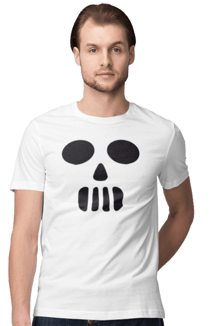 Men's t-shirt with prints Halloween pumpkin face. Costume, halloween, holiday, october, october 31, pumpkin, scary, sweets, trick or treat. 2070702