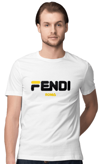 Футболка чоловіча з принтом "Fendi". Fendi, lvmh, бренд, будинок моди, італія, люкс, мода, одяг, сумка, фенді. 2070702