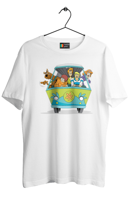 Men`s t-shirt with prints Scooby Doo Machine. Car, cartoon, dog, scooby doo. 2070702