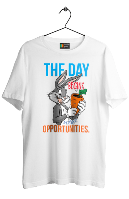 Men's t-shirt with prints Bugs Bunny. Bugs bunny, cartoon, looney tunes, merrie melodies. 2070702