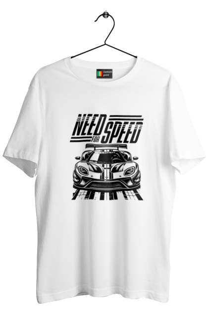 Футболка чоловіча з принтом "Жага швидкості". Відео ігри, гонки, ігри, комп ютерні ігри, машини, симулятори, швидкість. 2070702