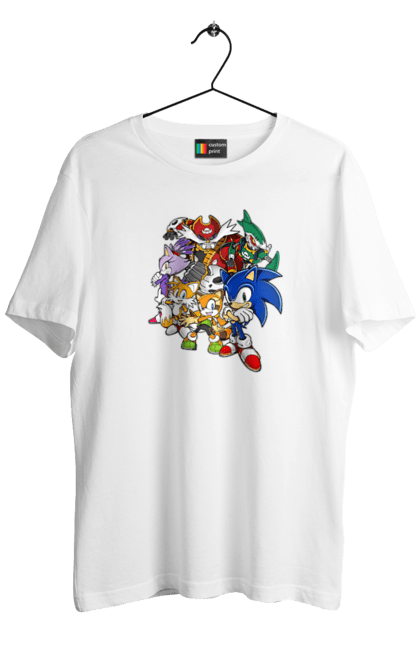 Футболка чоловіча з принтом "СОНИК (2)". Sega, shadow, sonic, sonic x, x, ежик, игра, наклз, сега, скорость, соник, тейлз, шедоу. CustomPrint.market