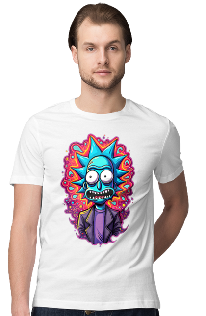 Футболка чоловіча з принтом "Рік та Морті". Rick and morty, мультфільм, наукова фантастика, пригоди, рік, рік і морті, трагікомедія, чорний гумор. 2070702