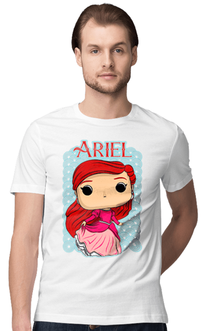 Футболка чоловіча з принтом "Аріель". Ariel, little mermaid, аріель, казка, принцеса, русалонька, русалочка. 2070702