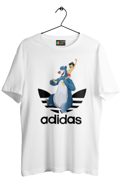 Футболка чоловіча з принтом "Adidas Мауглі". Adidas, mowgli, адідас, книга, книга джунглів, мауглі, мультфільм. 2070702