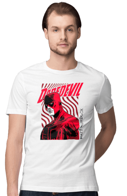 Men's t-shirt with prints Daredevil. Daredevil, lawyer, marvel, matt murdock, superhero, television series, tv series. 2070702