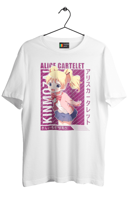 Футболка чоловіча з принтом "Золота мозаїка Аліса Картелет". Alice cartelet, anime, kiniro mosaic, kinmoza, manga, аліса, аліса картелет, аніме, золота мозаїка, манга. 2070702