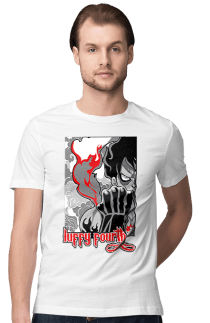 Men's t-shirt with prints One Piece Luffy. Anime, luffy, manga, monkey de luffy, one piece, pirates. 2070702