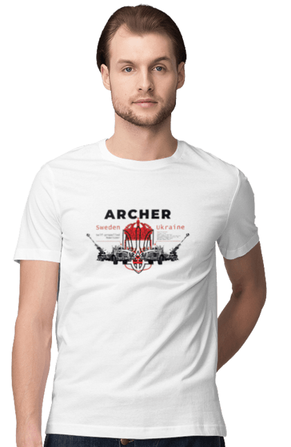 Футболка чоловіча з принтом "Archer". Archer, bayraktar, caesar, himars, javelin, nlaw, patriot, weapon, zaluzhny. 2070702