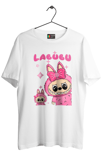 Футболка чоловіча з принтом "Лабубу". Іграшка лабубу, лабубу, лабубу кока кола, мерч лабубу, мила, рожева лабубу, смішна лабубу. 2070702