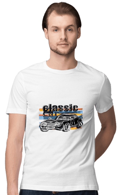 Men`s t-shirt with prints Print Classic Car. Car, classic, retro car, vintage car. 2070702