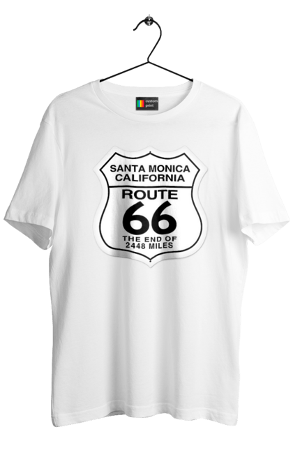 Футболка чоловіча з принтом "Route 66". Байк, байкер, байкер клуб, брат, брати, брутал, гарячий асфальт, гарячий кінь, гарячий стрижень, дорога 50, дорога 66, дорога 80, дороги америки, дороги україни, жага швидкості, клуб байкерів, мотоцикл, мотоцикліст, справжній чоловік, чувак, швидкість. 2070702