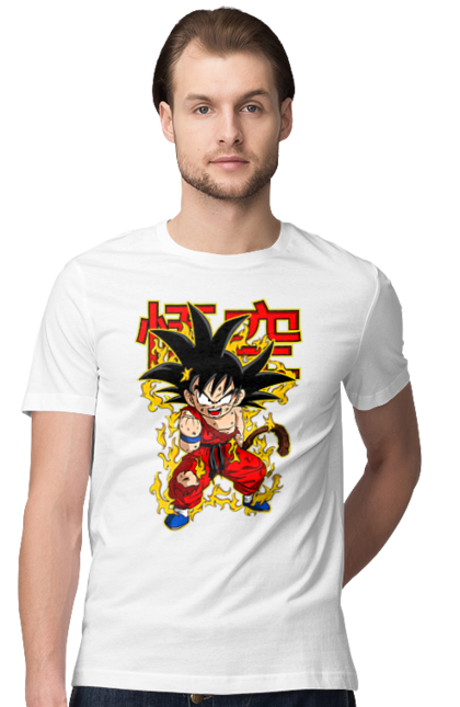 Футболка мужская с принтом Жемчуг дракона Сон Гоку. Anime, dragon ball, manga, son goku, tv series, аниме, гоку, жемчуг дракона, манга, сон гоку. 2070702