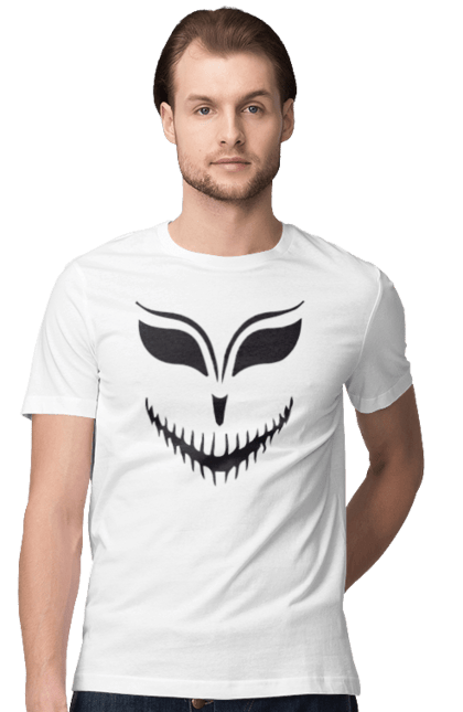 Men's t-shirt with prints Halloween pumpkin face. Costume, halloween, holiday, october, october 31, pumpkin, scary, sweets, trick or treat. 2070702