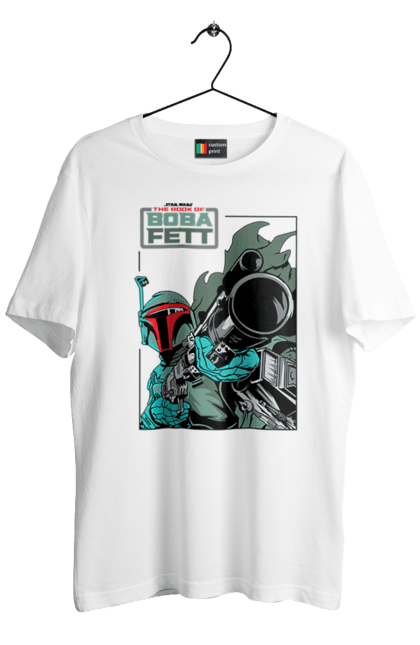 Men's t-shirt with prints Boba Fett. Bob fett, boba fett, clone, head hunter, star wars. 2070702