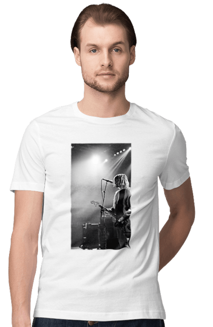 Футболка чоловіча з принтом "Кобейн". Гитара, кобейн, курт, музыка, нирванная, рок. ART принт на футболках