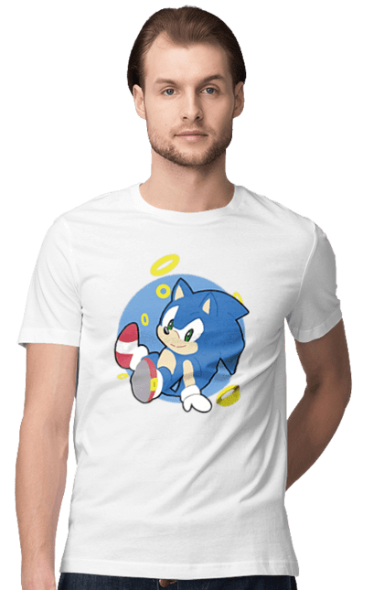 Футболка чоловіча з принтом "Сонік". Sega, гра, сонік. PrintMarket - інтернет-магазин одягу та аксесуарів з принтами плюс конструктор принтів - створи свій унікальний дизайн