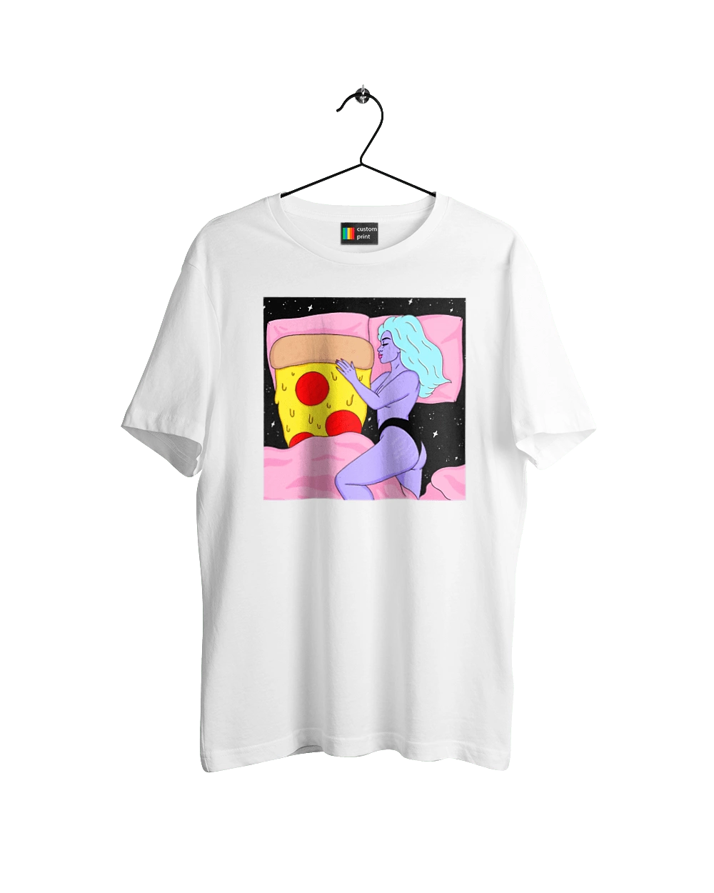 Purple Girl And Pizza