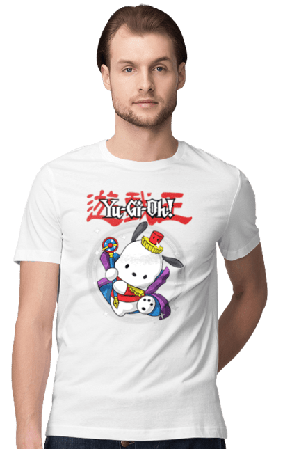 Men's t-shirt with prints Yu Gi Oh! Pochacco. Brand, character, hello kitty, pochacco, yu gi oh, yugio. 2070702