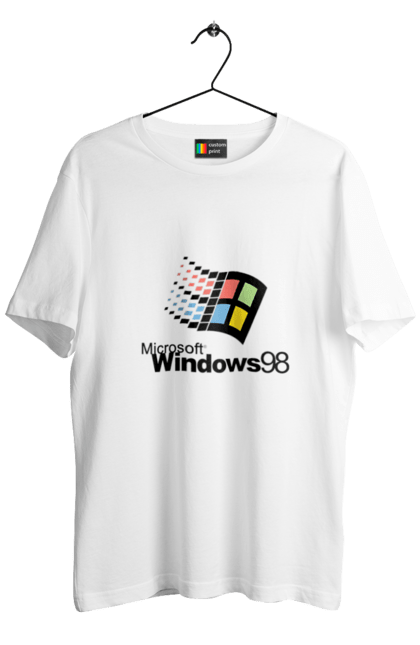 Футболка чоловіча з принтом "Windows98". Angular, c, css, html, it, javascript, jquery, php, python, react, svelt, vue, айтишник, айті, гумор, код, кодувати, прогер, програміст, програмісти, ти ж, ти ж програміст, тиж програміст. 2070702