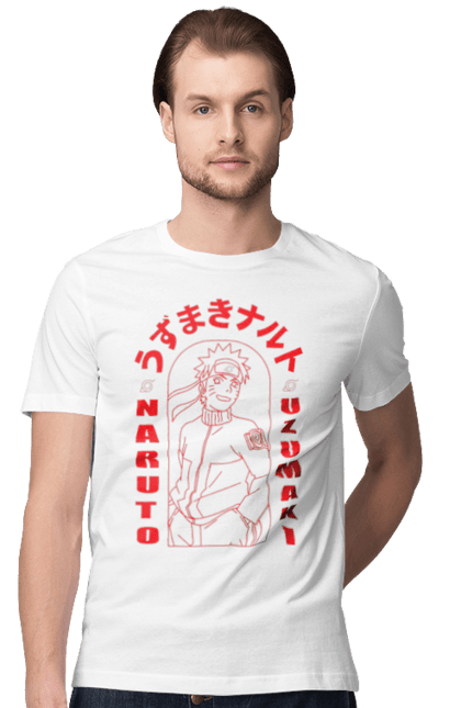 Men's t-shirt with prints Naruto. Anime, character, manga, naruto, ninja, tv series. 2070702