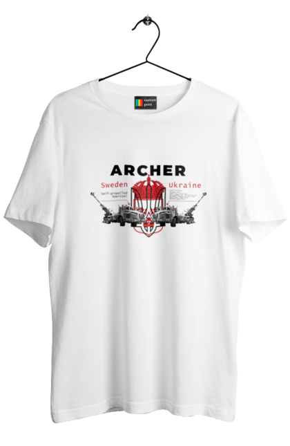 Футболка чоловіча з принтом "Archer". Archer, bayraktar, caesar, himars, javelin, nlaw, patriot, weapon, zaluzhny. 2070702