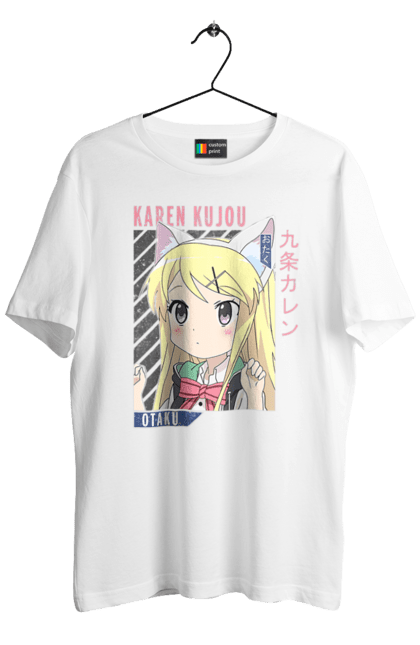 Men's t-shirt with prints Kiniro Mosaic Karen Kujo. Anime, gold mosaic, karen, karen kujo, kiniro mosaic, kinmoza, manga. 2070702