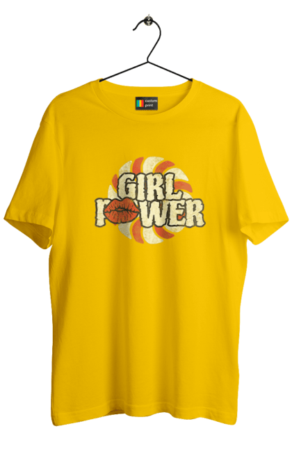 Футболка мужская с принтом Girl Power. Girl power, девушки, девушки могут, женская сила, женщины, лозунг, независимость, сила, феминизм. 2070702