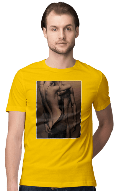 Футболка чоловіча з принтом "Інтрига". Взаємність, захоплення, інтрига, любов, неможливо встояти, секс, чоловік і жінка. 2070702