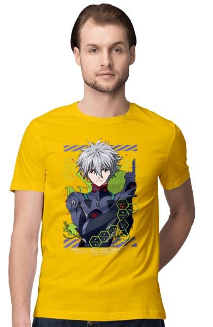 Men's t-shirt with prints Evangelion Kaworu. Anime, evangelion, eve, kaworu, kaworu nagisa, manga, neon genesis evangelion, nerve, tv series. 2070702