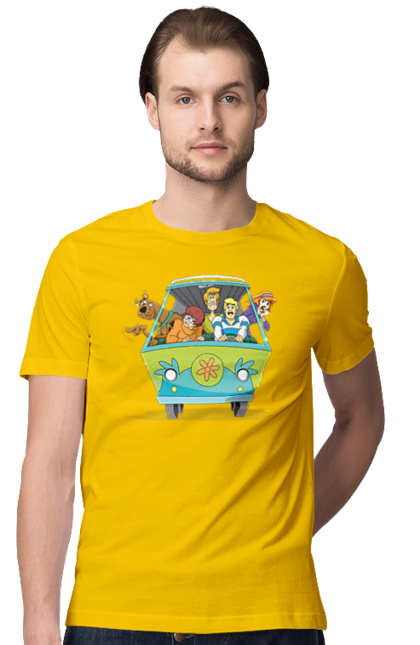 Футболка мужская с принтом Скуби Ду, Машина. Машина, мультик, скуби ду, собака. 2070702