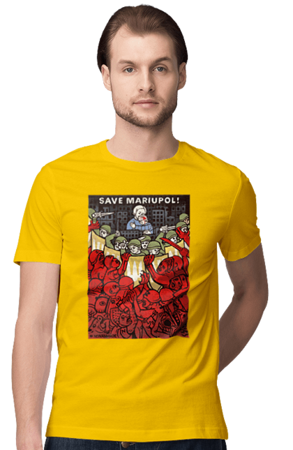 Футболка чоловіча з принтом "Save Mariupol". Війна, война, патриот, символіка, украина, україна. Neivanmade