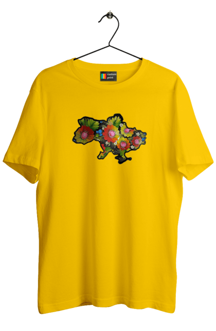 Футболка чоловіча з принтом "Справжня Україна". Барви, квіти, кольрі, краса, лепестки, листя, настрій, справжня україна. 2070702