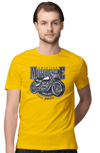 Футболка чоловіча з принтом "Крутий vintage мотоцикл". Америка, вінтаж, вінтажний, гарний, мотоцикл, мотоцикли, ретро, стильно, стильовий, чоловічий. 2070702