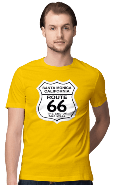 Футболка чоловіча з принтом "Route 66". Байк, байкер, байкер клуб, брат, брати, брутал, гарячий асфальт, гарячий кінь, гарячий стрижень, дорога 50, дорога 66, дорога 80, дороги америки, дороги україни, жага швидкості, клуб байкерів, мотоцикл, мотоцикліст, справжній чоловік, чувак, швидкість. 2070702