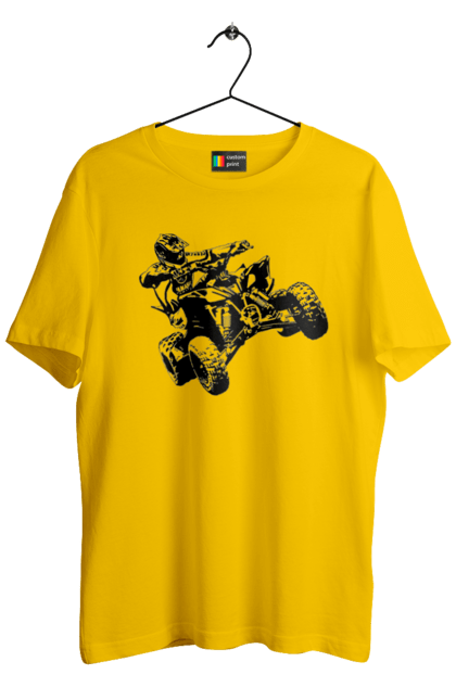 Men`s t-shirt with prints Man On Atv Black. Atv, extreme, race. 2070702